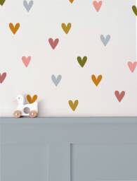 Rainbow Heart Fabric Wall Stickers - Eco-Friendly, Removable, Reusable Decals For Kids' Bedrooms, Playrooms & Nurseries