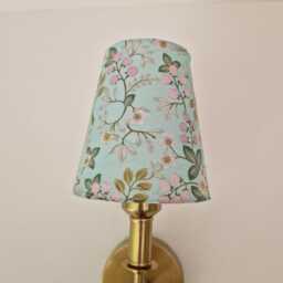 Beautiful Decoupaged Duck Egg Blue Floral Clip-On Lampshades. Candle Lamp Shade. Chandalier - thumbnail 1
