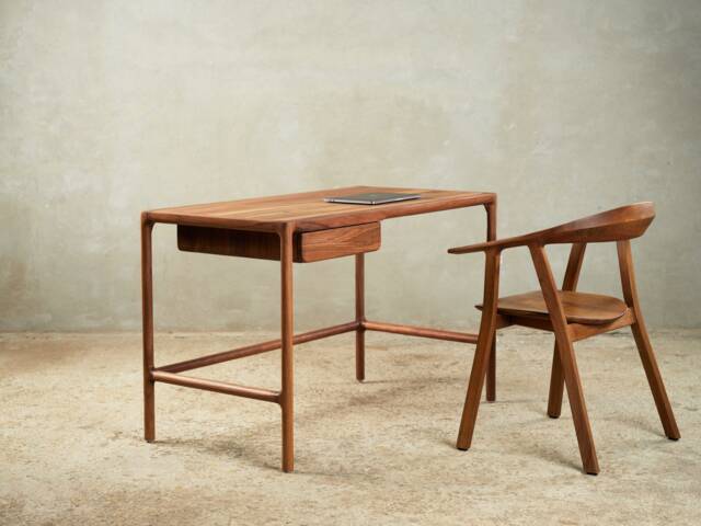 Handcrafted Walnut & Oak Desk - Mid-Century Modern Home Office - image 1
