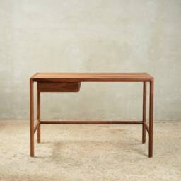Handcrafted Walnut & Oak Desk - Mid-Century Modern Home Office - thumbnail 2