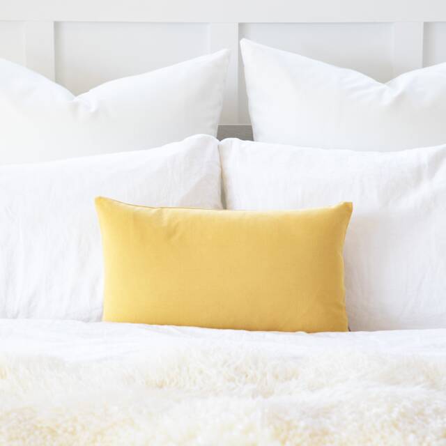 "Solid Mustard Yellow Decorative Cushion, Throw Pillow Cover, 12""x20"", 16""x16"", 20""x20"", 26""x26" - image 1