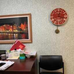 Red Toile Pendulum Clock - Wall Clock - thumbnail 2