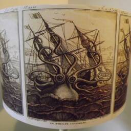 Kraken Lampshade, Light Shade, Vintage, Retro, Shabby Chic, Steampunk, Fatta Da Mamma Free Gift - thumbnail 2
