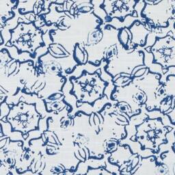 Indigo Blue Floral Pillow Cover John Robshaw Duralee Fabric - thumbnail 3