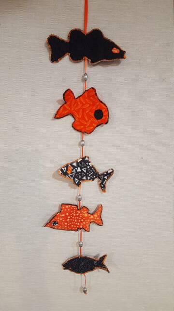 Handmade Original Wall Hanging With Fish, Perfect Gift For Fishers & Beach House - image 1