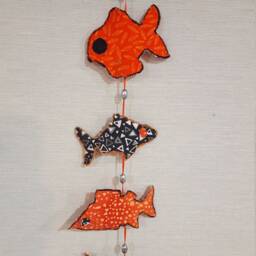 Handmade Original Wall Hanging With Fish, Perfect Gift For Fishers & Beach House - thumbnail 2