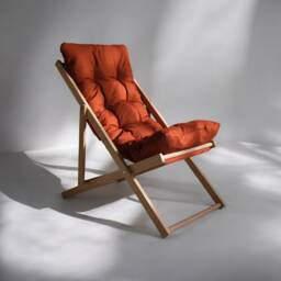 Elegant Wooden Garden Chair - Stylish Pool Lounger, Comfortable Patio Sun Lounger & Deck Chair, Balcony Foldable With Cushion - thumbnail 3