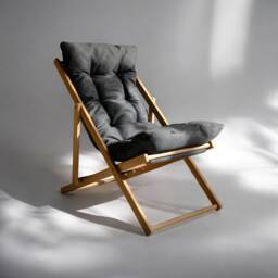 Elegant Wooden Garden Chair - Stylish Pool Lounger, Comfortable Patio Sun Lounger & Deck Chair, Balcony Foldable With Cushion - thumbnail 2