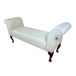Handmade Woburn Fabric Window Bench - Gold Trellis Accent Seat