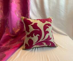"Manuel Canovas Appliqu??d Velvet Pillow Cover Bohemian Linen Cushion, 20""x20" - thumbnail 1
