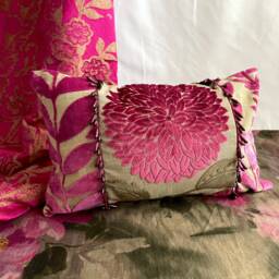 "Manuel Canovas Appliqu??d Velvet Pillow Cover Bohemian Linen Cushion, 20""x20" - thumbnail 3