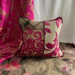 "Manuel Canovas Appliqu??d Velvet Pillow Cover Bohemian Linen Cushion, 20""x20" - thumbnail 2
