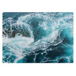 Ocean Vortex Office Chair Floor Protector, Blue Desk Mat, Landscape Vinyl Gaming Mat - thumbnail 2