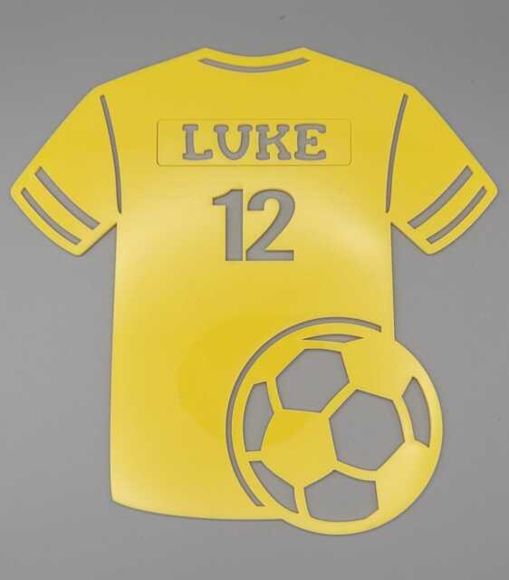 Personalised Football Soccer, Choose Football Team Colours Wall Plaque, Kids Bedroom Decor, Name, Door Or Wall Hanger in Acrylic Wood - image 1
