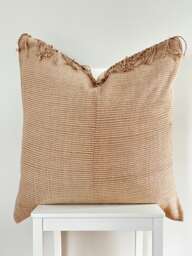 Brown Tribal Hemp Hand Woven Natural Dye Color Hmong Lumbar Pillow Cover - thumbnail 1
