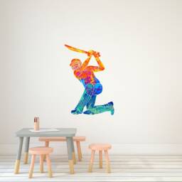 Cricket Sticker - Cricketer Decal Wall Art Gifts Abstract Sports Room Decor - thumbnail 2
