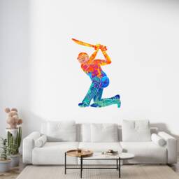 Cricket Sticker - Cricketer Decal Wall Art Gifts Abstract Sports Room Decor