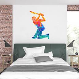 Cricket Sticker - Cricketer Decal Wall Art Gifts Abstract Sports Room Decor - thumbnail 4