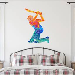 Cricket Sticker - Cricketer Decal Wall Art Gifts Abstract Sports Room Decor - thumbnail 3
