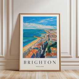 Brighton Travel Poster Colorful Seaside Beach Art Print - thumbnail 3