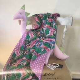 Handmade Dinosaur Neck Pillow With Blanket Scarf Bespoke Design, Charity Donation Included - thumbnail 2