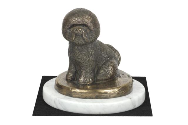 Bichon Frise, Dog White Marble Base Statue, Limited Edition, Artdog. Made Of Cold Cast Bronze. Perfect Gift. Limited Edition - image 1