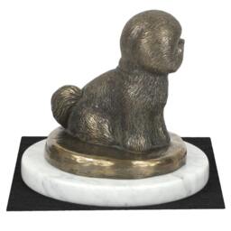 Bichon Frise, Dog White Marble Base Statue, Limited Edition, Artdog. Made Of Cold Cast Bronze. Perfect Gift. Limited Edition - thumbnail 3