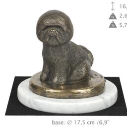 Bichon Frise, Dog White Marble Base Statue, Limited Edition, Artdog. Made Of Cold Cast Bronze. Perfect Gift. Limited Edition - thumbnail 4