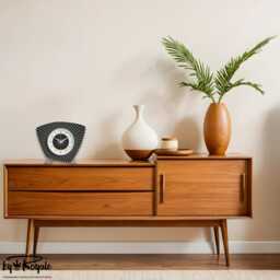 Handmade Royalexe Laminate Mantle Clock in Black Mid-Century French Atomic Style 12 Colours - thumbnail 2
