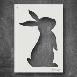 Reusable Rabbit Stencils For Home Decor, Wall Art, Painting, Arts & Craft, Various Design & Size Options - A6, A5, A4, A3, A2. Group 1 - thumbnail 3