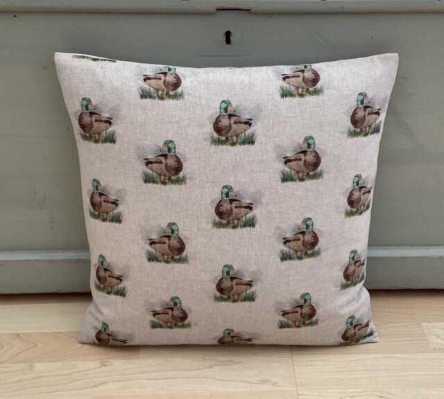 Christmas Gifts Mallard Duck Linen Throw Pillow Cover Country Home Decor - image 1