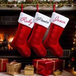 2024 Red Plush Christmas Stocking, Personalized Velvet Stockings, Personalized Xmas Stocking With Name, Family