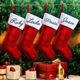 2024 Red Plush Christmas Stocking, Personalized Velvet Stockings, Personalized Xmas Stocking With Name, Family - thumbnail 2