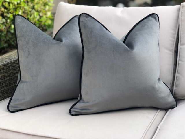 Slate Grey Velvet Cushion Cover - Custom Throw Pillow - image 1