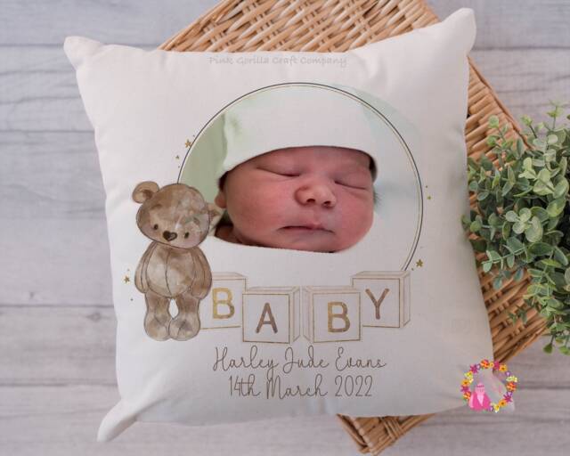 Baby Gift, New Arrival Gift, Pillow, Gift For Baby, Parents, New Arrival, Cushion, Keepsake - image 1