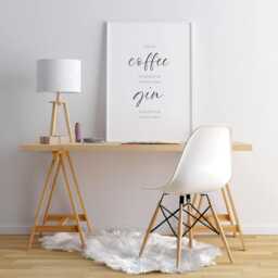 Give Me Coffee & Gin - Typography Print Kitchen Wall Art Home Office Decor Fun Gift Unframed - thumbnail 4