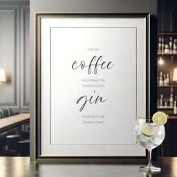 Give Me Coffee & Gin - Typography Print Kitchen Wall Art Home Office Decor Fun Gift Unframed - thumbnail 2
