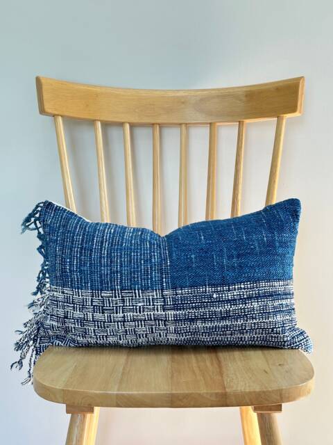 Hand Woven Natural Fiber Lumbar Pillow Cover - image 1