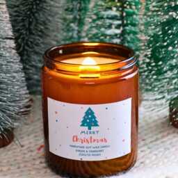 Handmade Christmas Soy Wax Candle, Holiday Scented - thumbnail 4