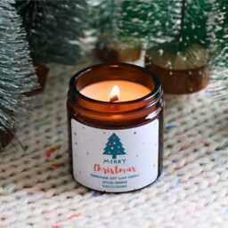Handmade Christmas Soy Wax Candle, Holiday Scented - thumbnail 3