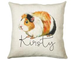 Personalised Guinea Pig Cushion Gift Printed Name Design - Throw Pillow For Mum Friend Bedroom Birthday Christmas Cs330 - thumbnail 1