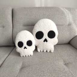 Teddy Fabric Skull Pillow Halloween Plush Cushion - thumbnail 4
