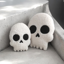 Teddy Fabric Skull Pillow Halloween Plush Cushion - thumbnail 1