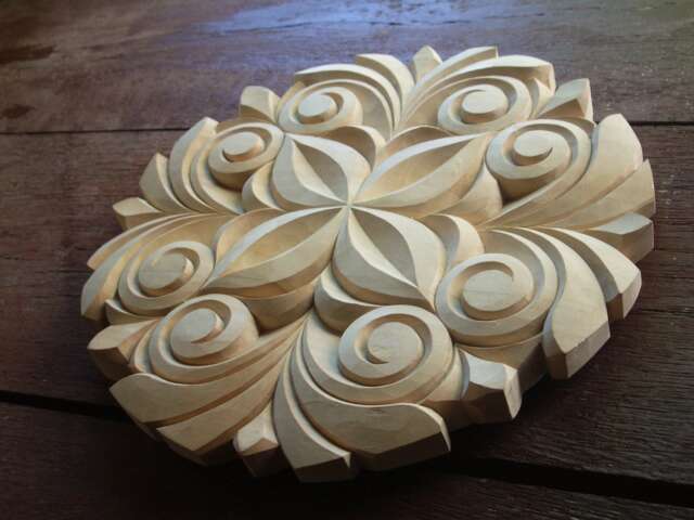 Woodcarving Rosette Handmade Home Decor Wall Hanging Wood Art Wooden Gift Woodworking Woodcraft 11, 81??? - Made To Order - image 1