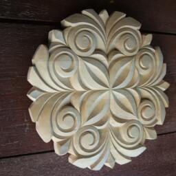 Woodcarving Rosette Handmade Home Decor Wall Hanging Wood Art Wooden Gift Woodworking Woodcraft 11, 81??? - Made To Order - thumbnail 2