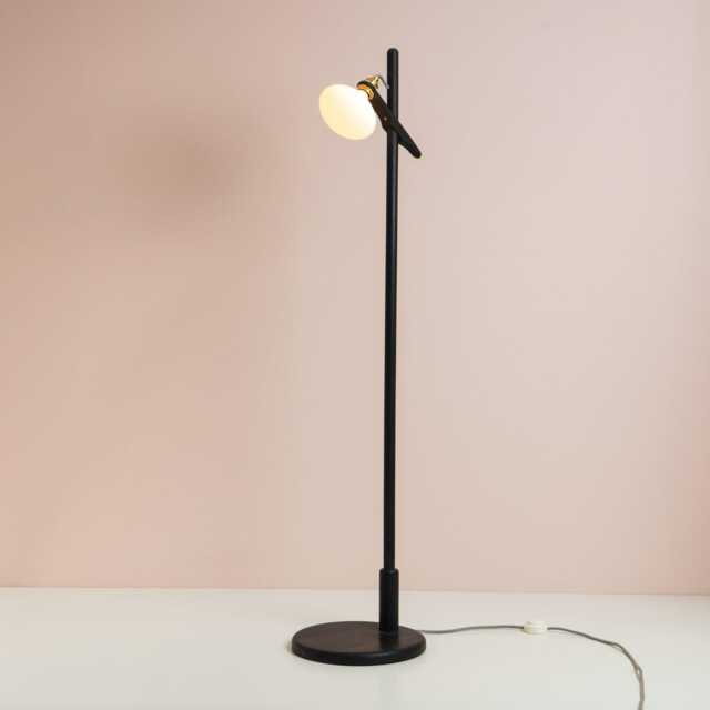Lomm Floor Lamp in Black Ebonized Oak - image 1