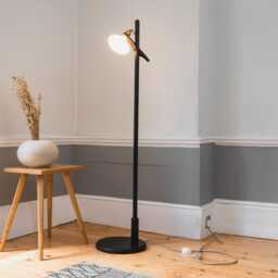 Lomm Floor Lamp in Black Ebonized Oak - thumbnail 3
