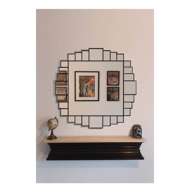 Extra Large Vintage Style Art Deco Wall Mirror - image 1
