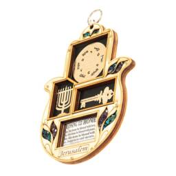 Matiel Wood Hamsa Hand Home Blessing Wall Decor with Menorah Success Key & From Psalms Book Protection Charm Against Bad Luck - thumbnail 2