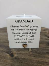 Personalised Candle in Memory Of Grandad Or Any Loved One Dad Nana Grandma Father Mum Mam Grandad Husband Wife Bereavement Sympathy
